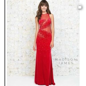Madison James Red Velvet dress